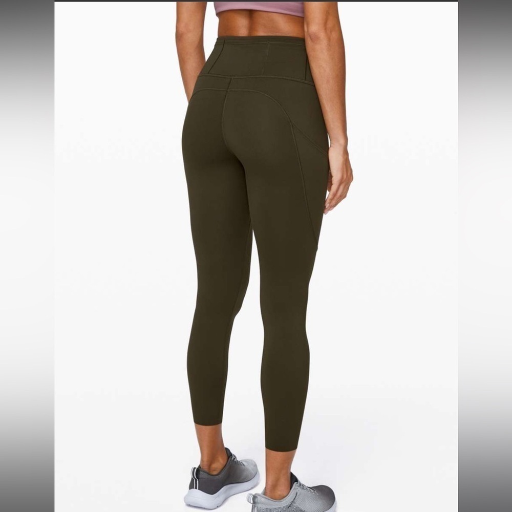 Lululemon Fast and Free Tight II 25" *Non-Reflective Nulux Dark Olive Size 0